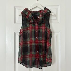 J.CREW MARTHA TARTAN sleeveless blouse